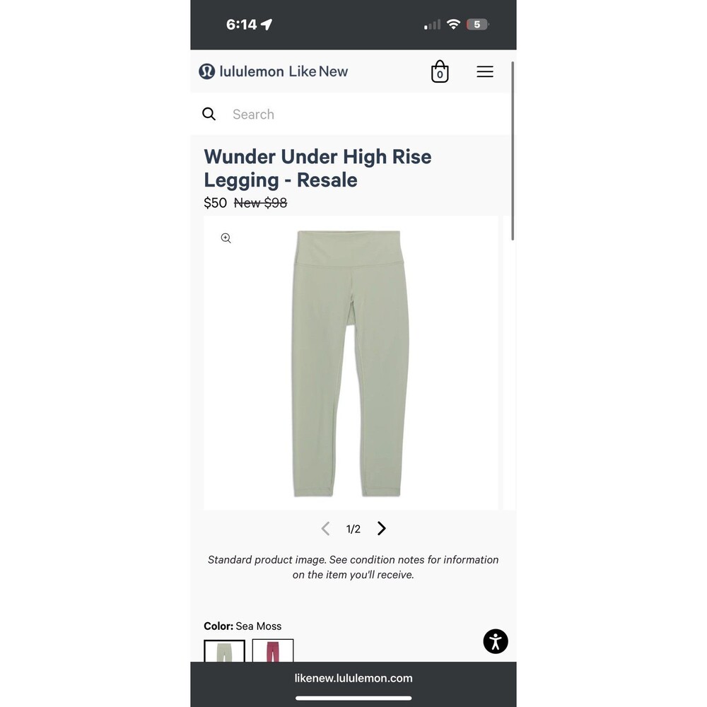 Lululemon Wunder Under Leggings - Size 4 - 28”